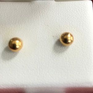 Gold tone ball earrings